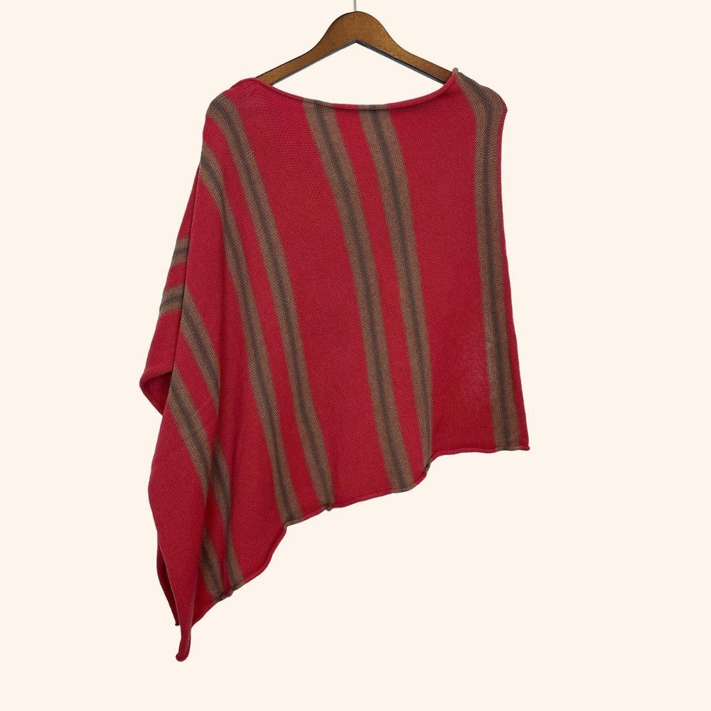Vintage Striped Organic Cotton Poncho Top